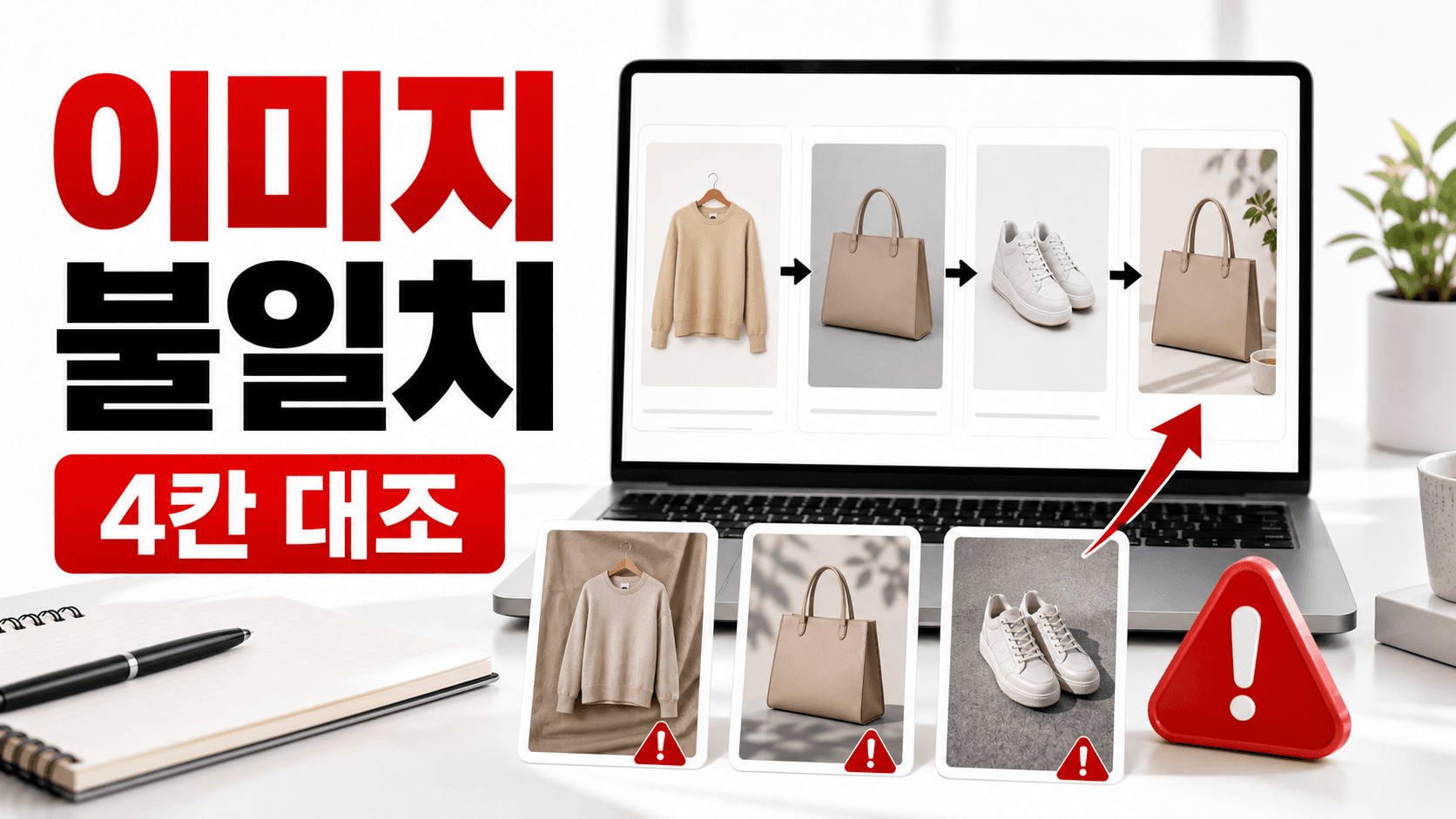 광고 클릭 후 이미지가 다른 상품, 상세 도착 전 맞출 4칸 대표 이미지