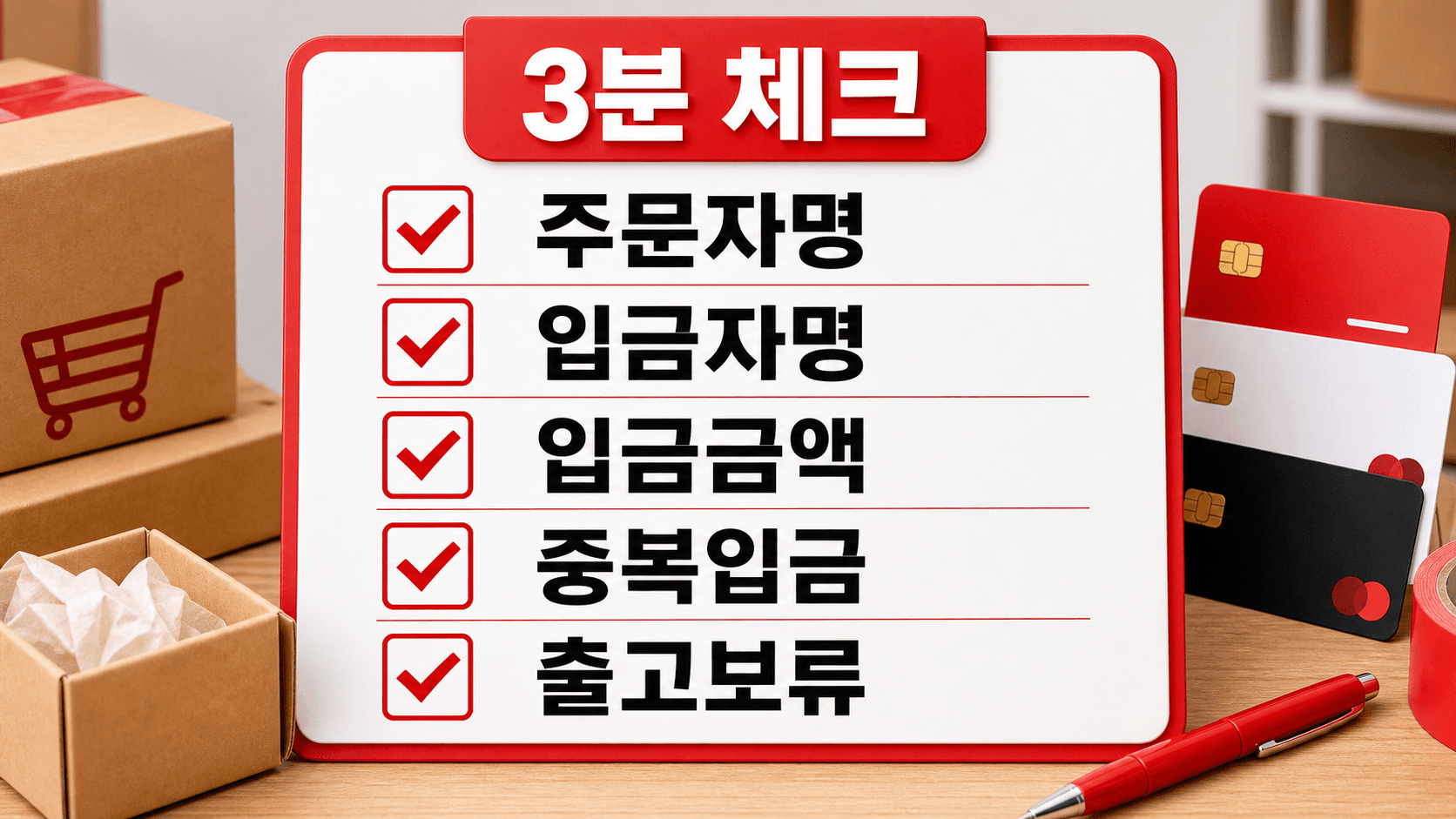 입금자명 불일치 주문을 처리하기 전 보는 3분 체크리스트