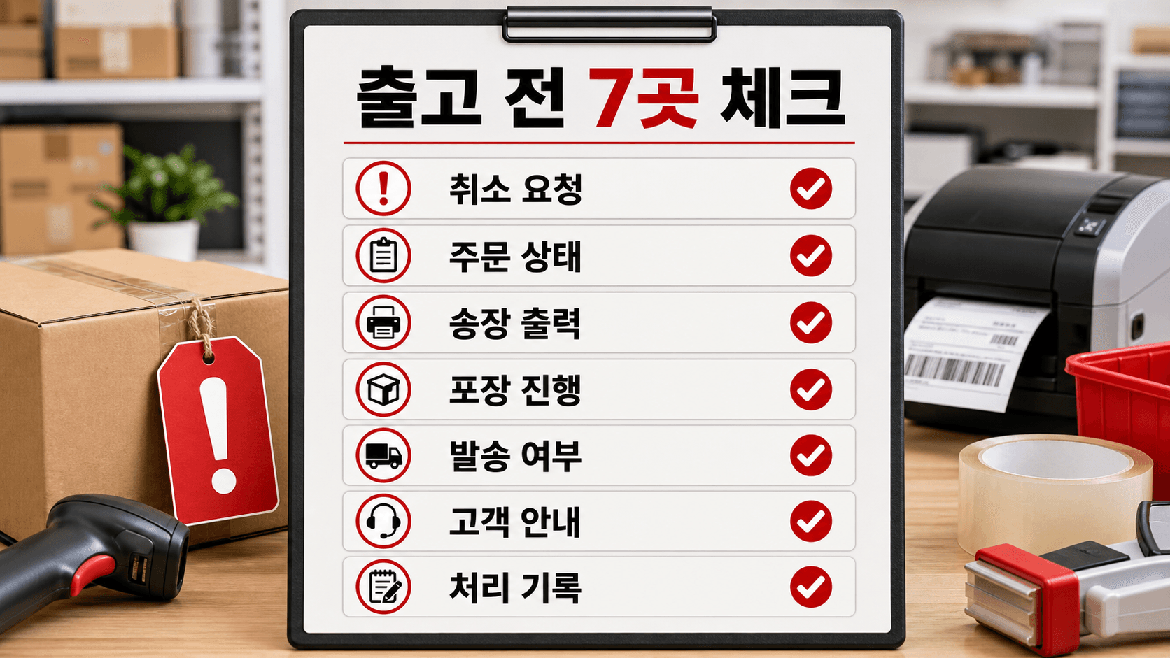 취소 요청 주문 출고 전 7곳 체크리스트