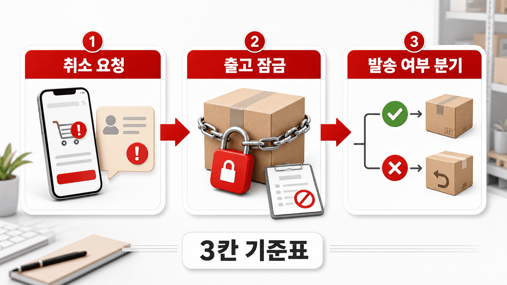 취소 요청 주문을 멈추는 3칸 흐름