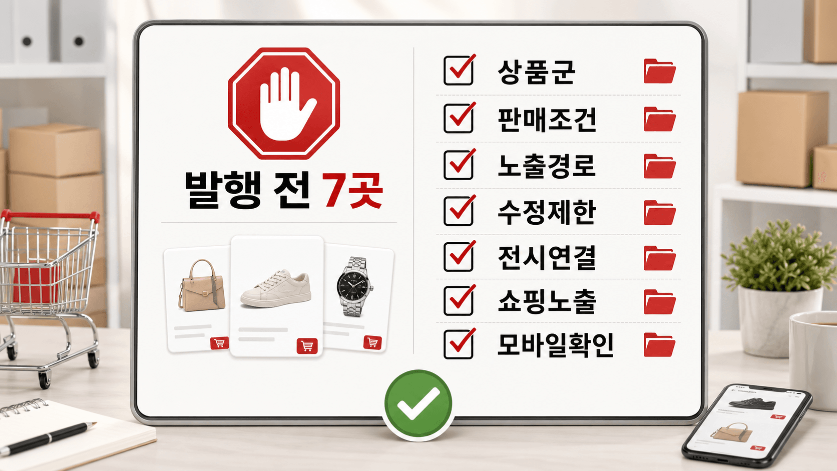 상품 카테고리 발행 전 7곳 체크리스트