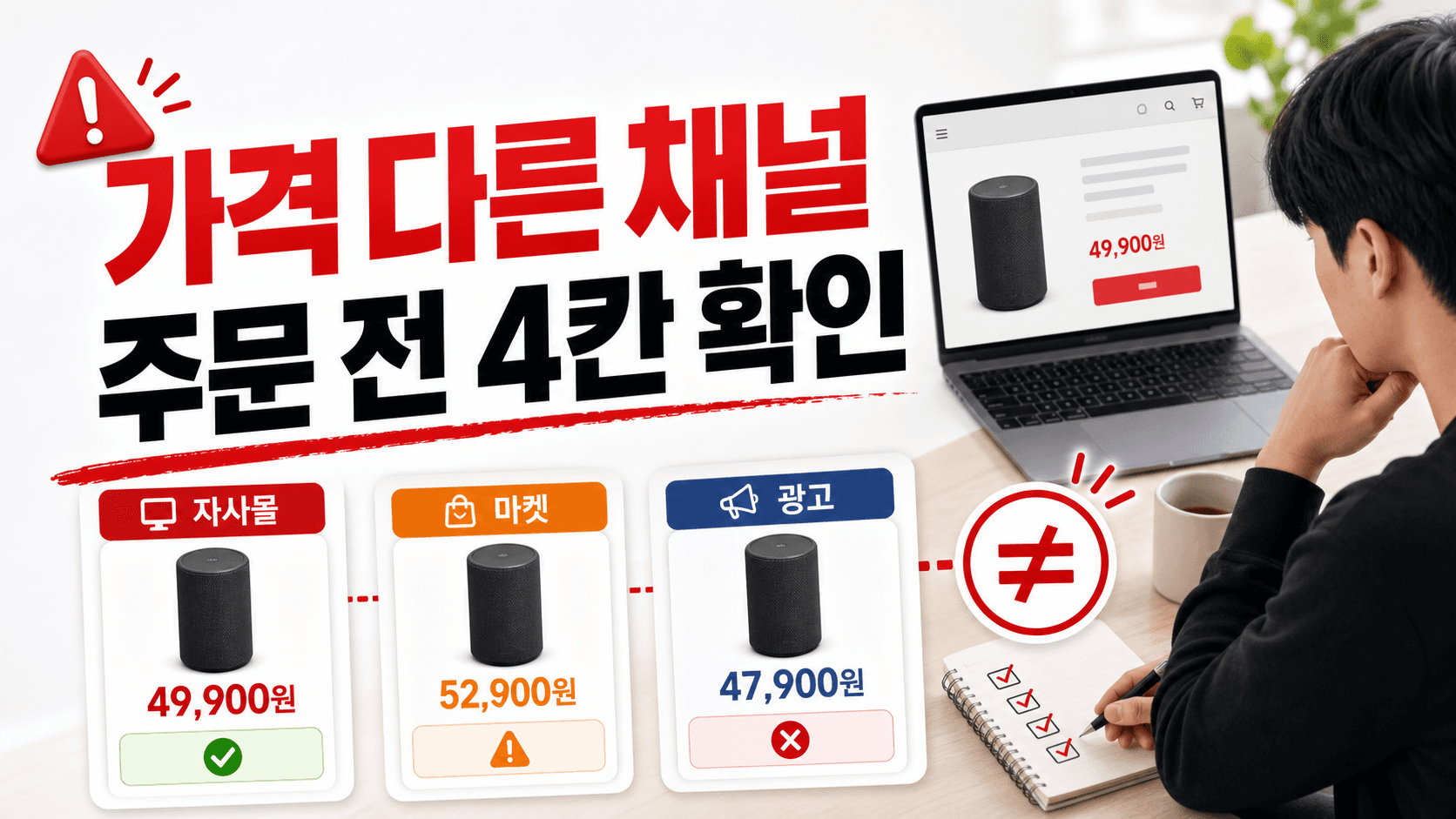 상품 가격을 바꿨는데 광고가 예전 금액을 보여줄 때 대표 이미지