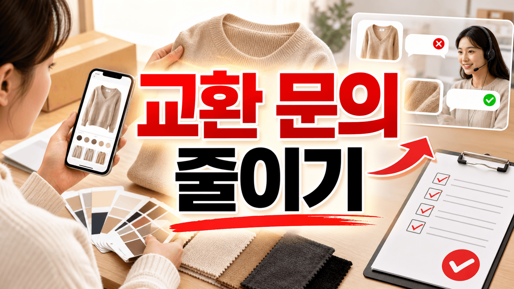 색상 차이 문의, 교환 요청 줄이는 상품페이지 10분 체크리스트 대표 이미지