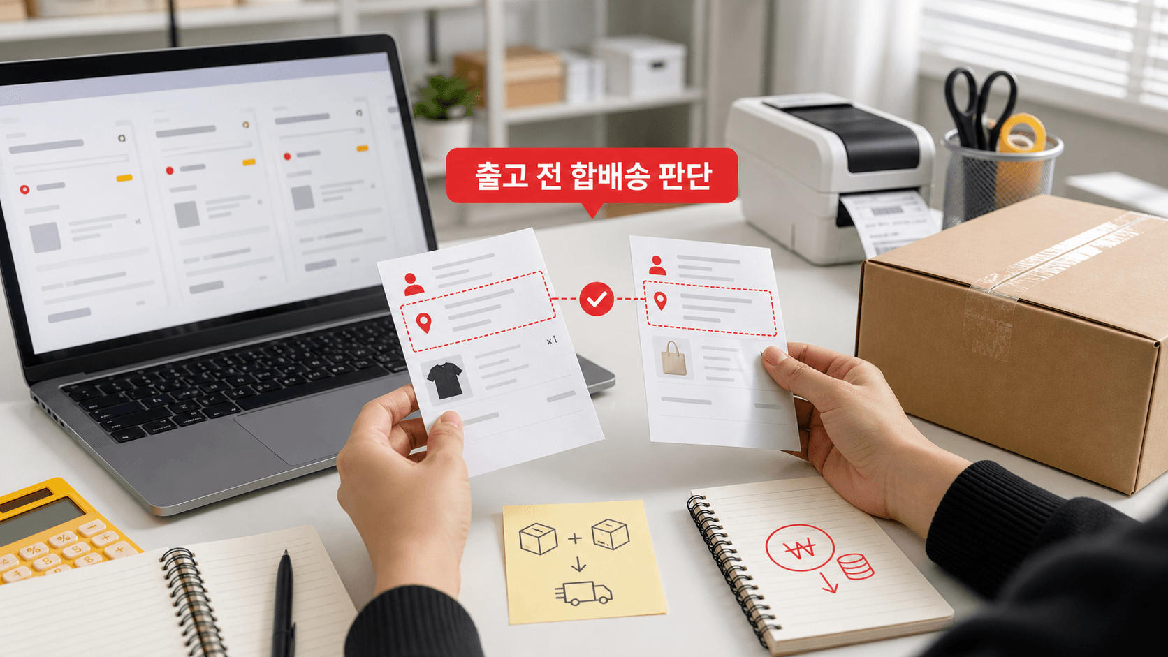 출고 전 합배송 판단 상황