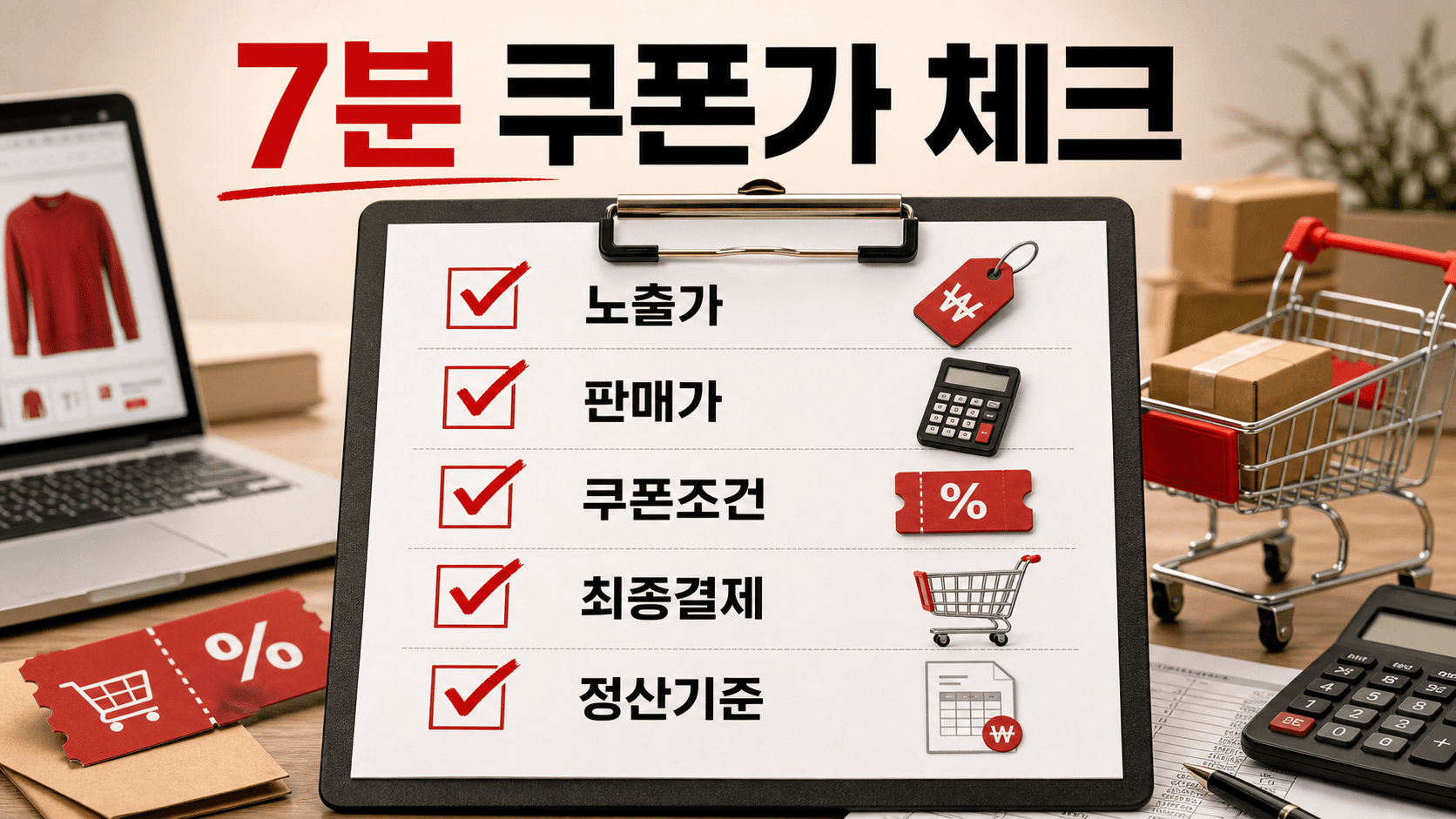 쿠폰 조건을 확인하는 체크리스트