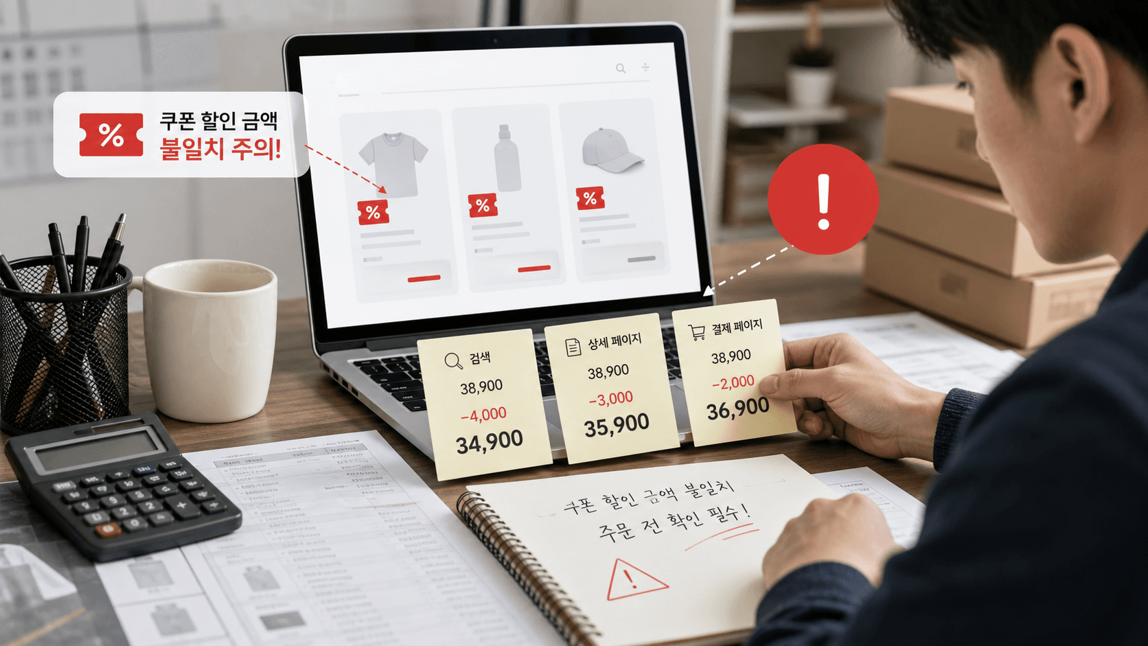 검색·상세·결제 금액을 비교하는 셀러
