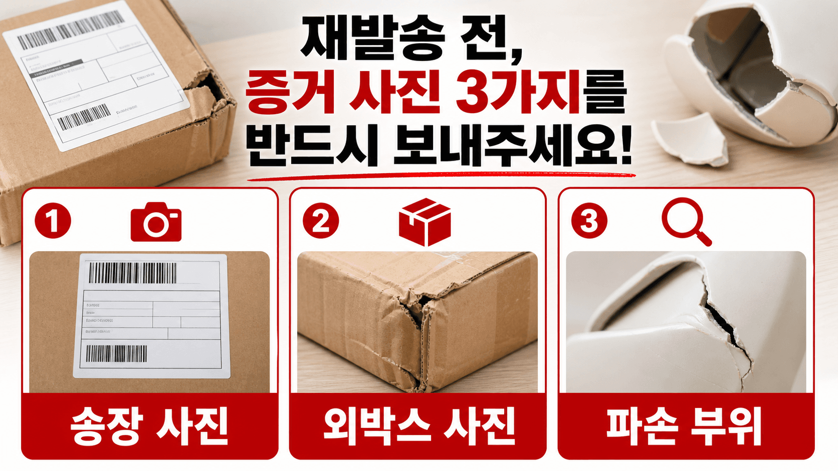 송장 사진과 주문 확인 기준