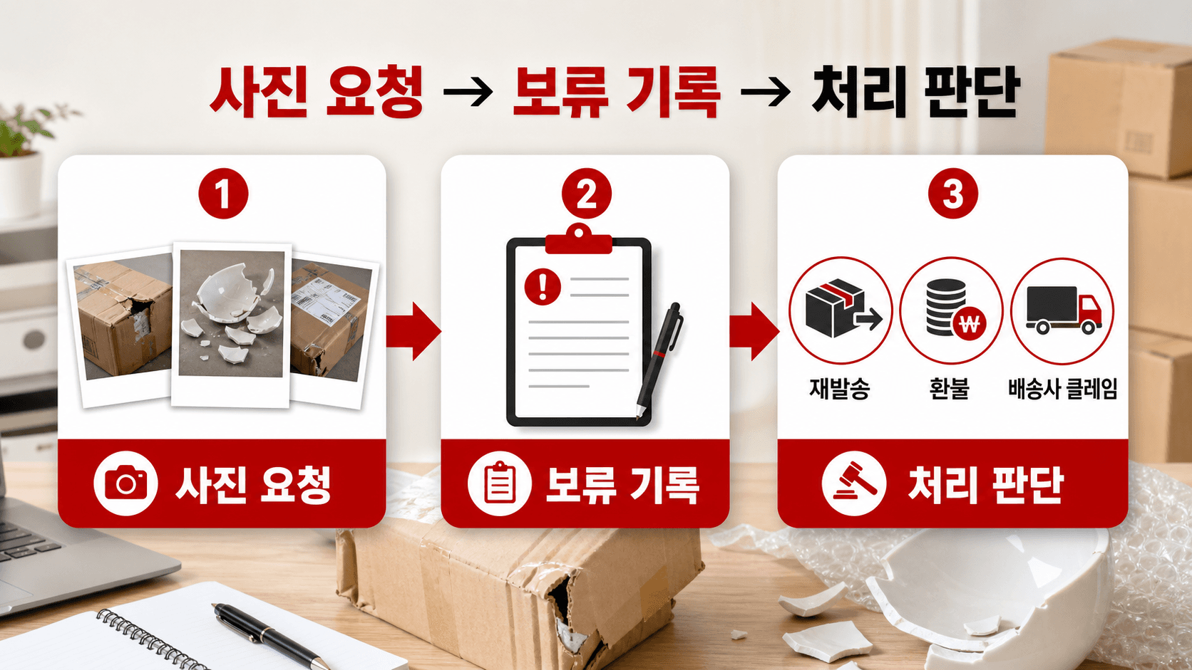 사진 요청에서 처리 판단까지의 흐름