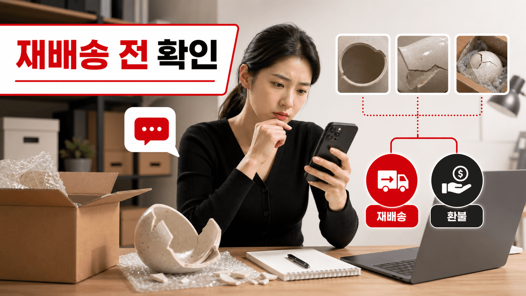 재배송 전 확인