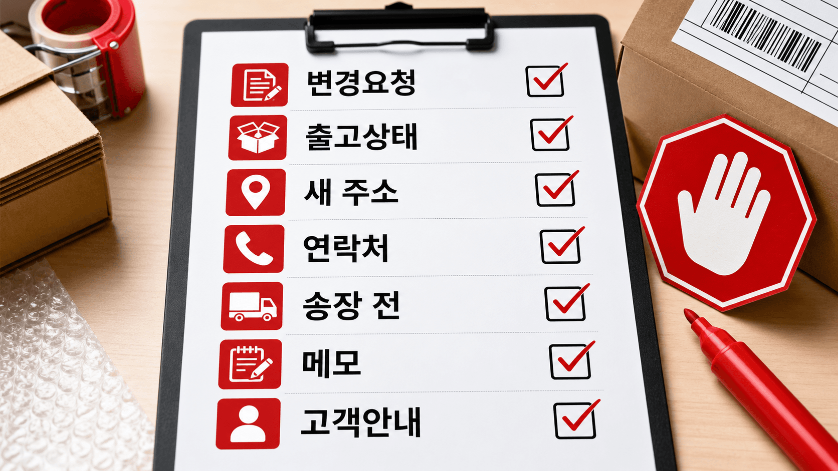 배송지 변경 주문 출고 전 7곳 체크리스트