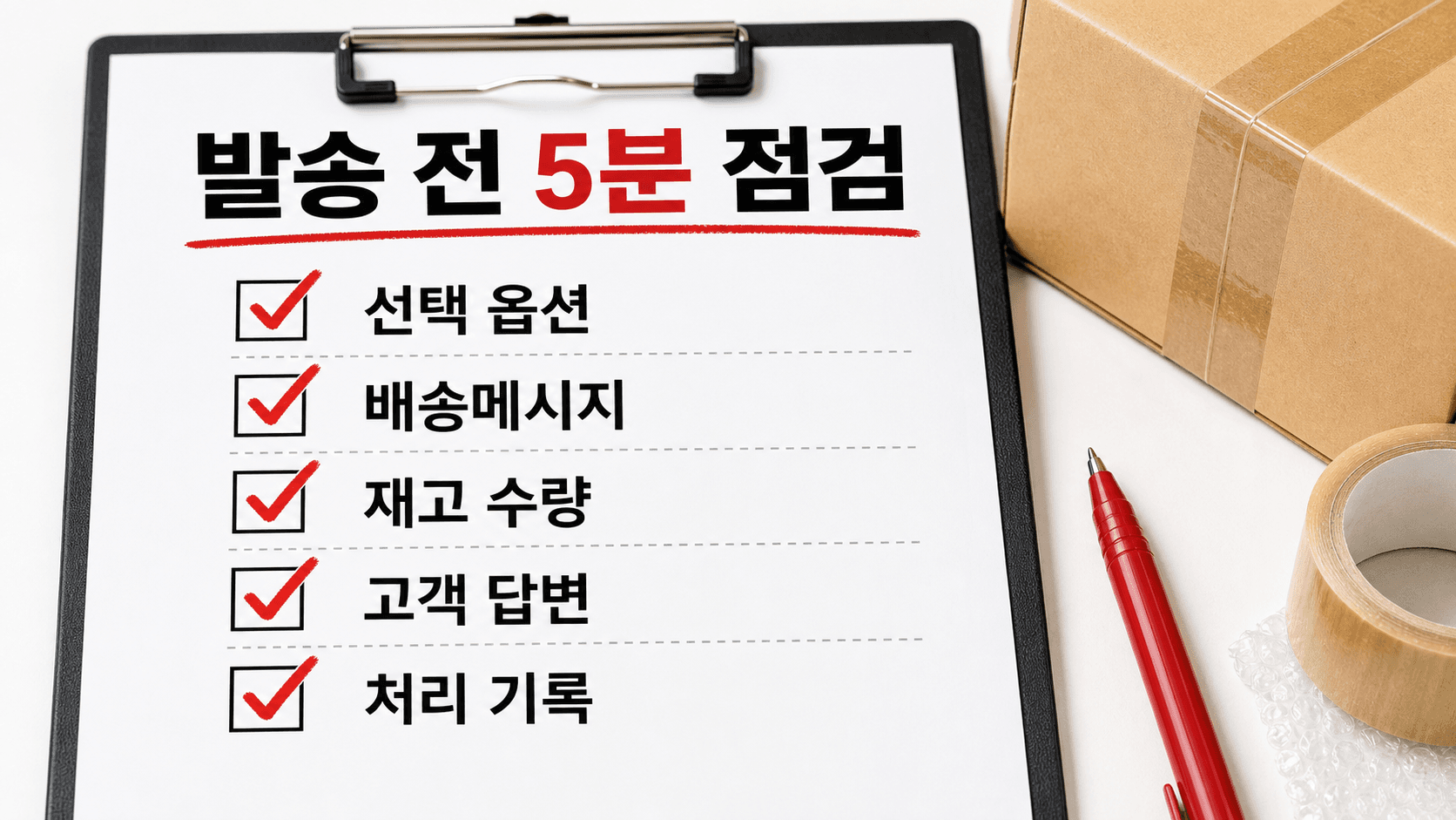 발송 전 5분 점검표