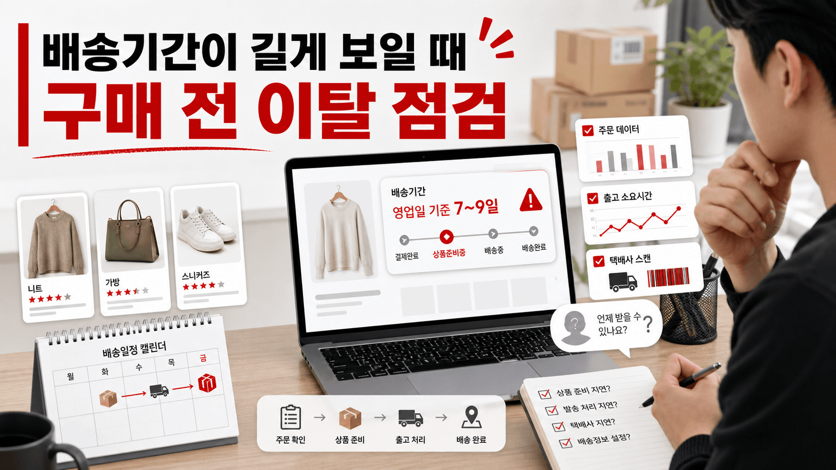 배송기간이 길게 보일 때 구매 전 이탈 점검