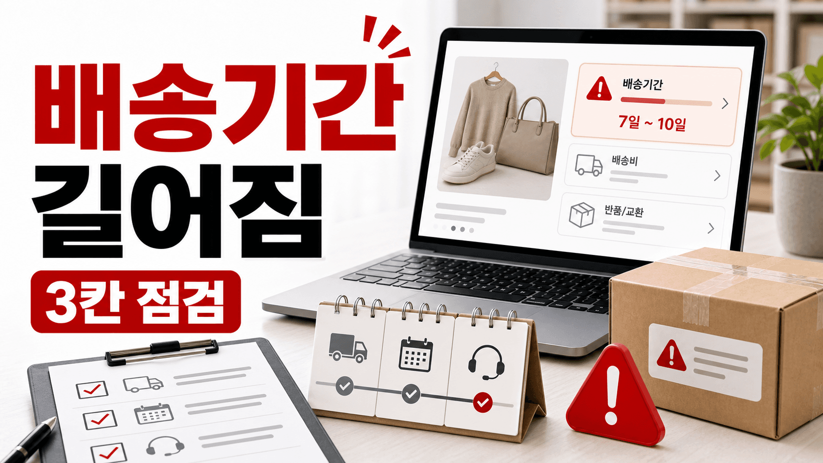 배송기간 길게 보이는 상품, 구매 전 이탈 줄이는 3칸 점검표 대표 이미지