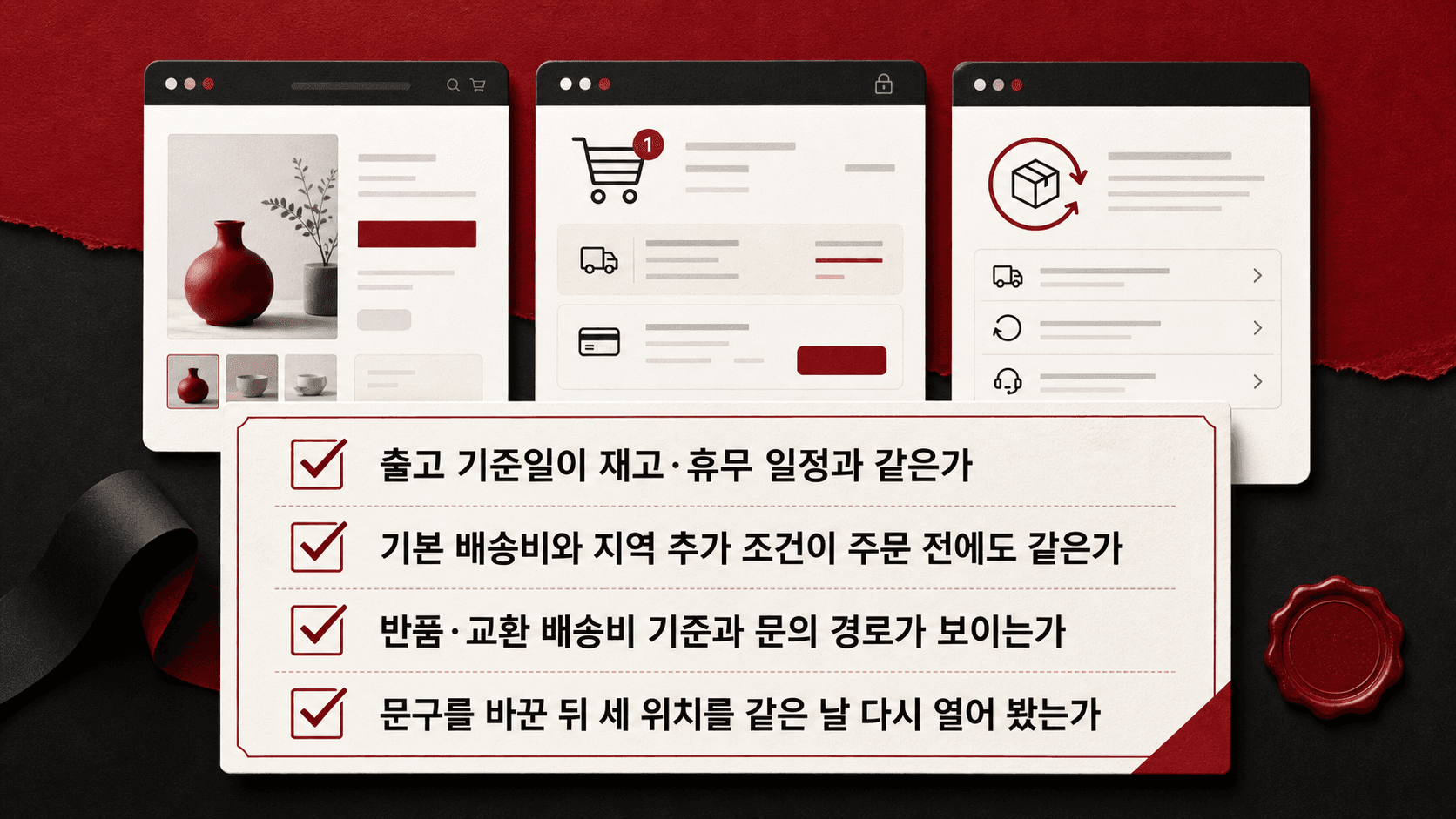 배송 약속을 주간 단위로 확인하는 판매자 체크리스트