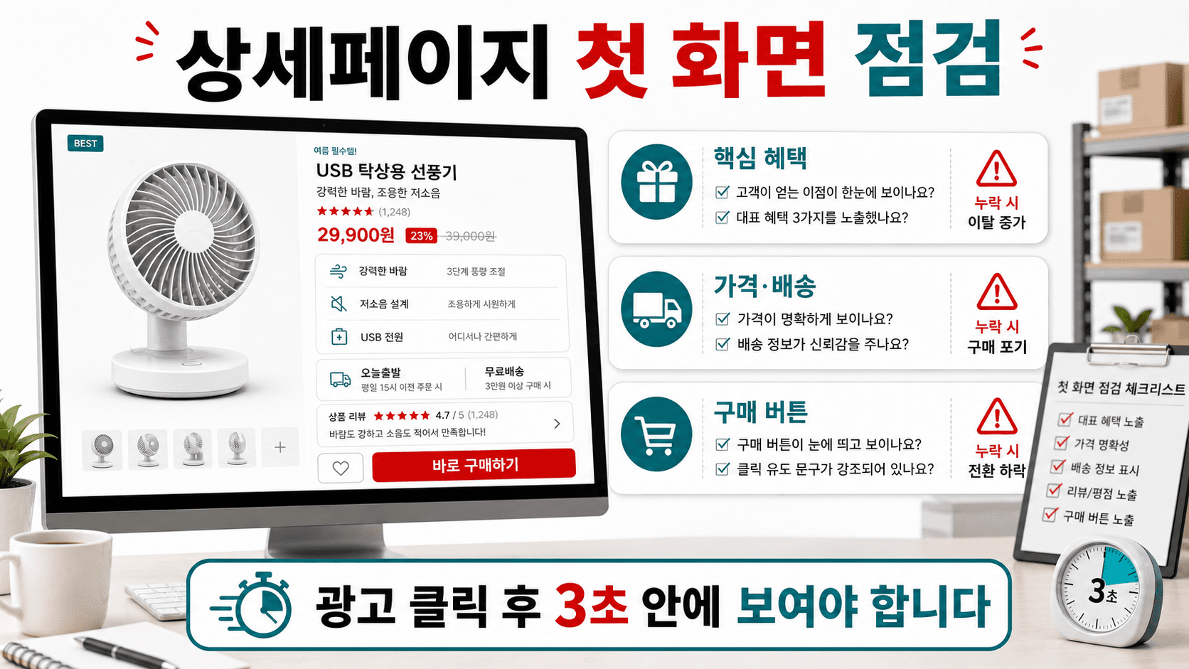 상세페이지 첫 화면 점검판