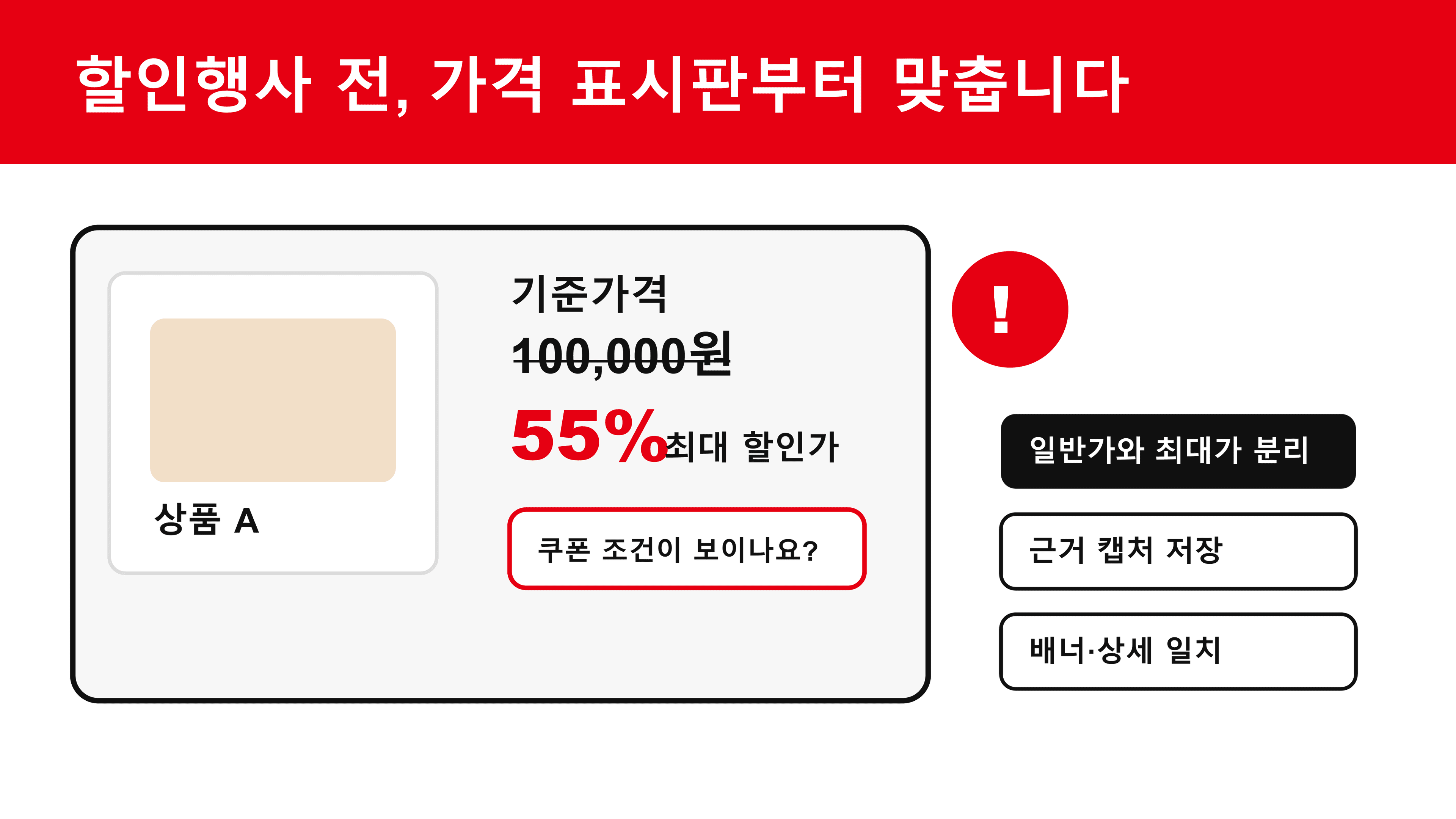 할인행사 전 가격 표시판 점검