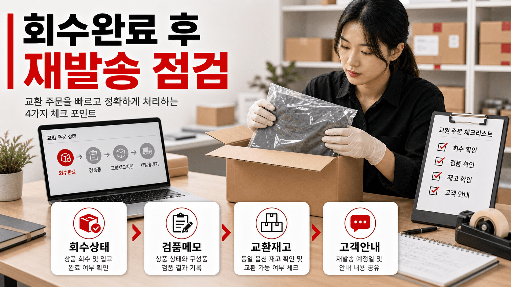 회수완료 후 재발송 점검 흐름