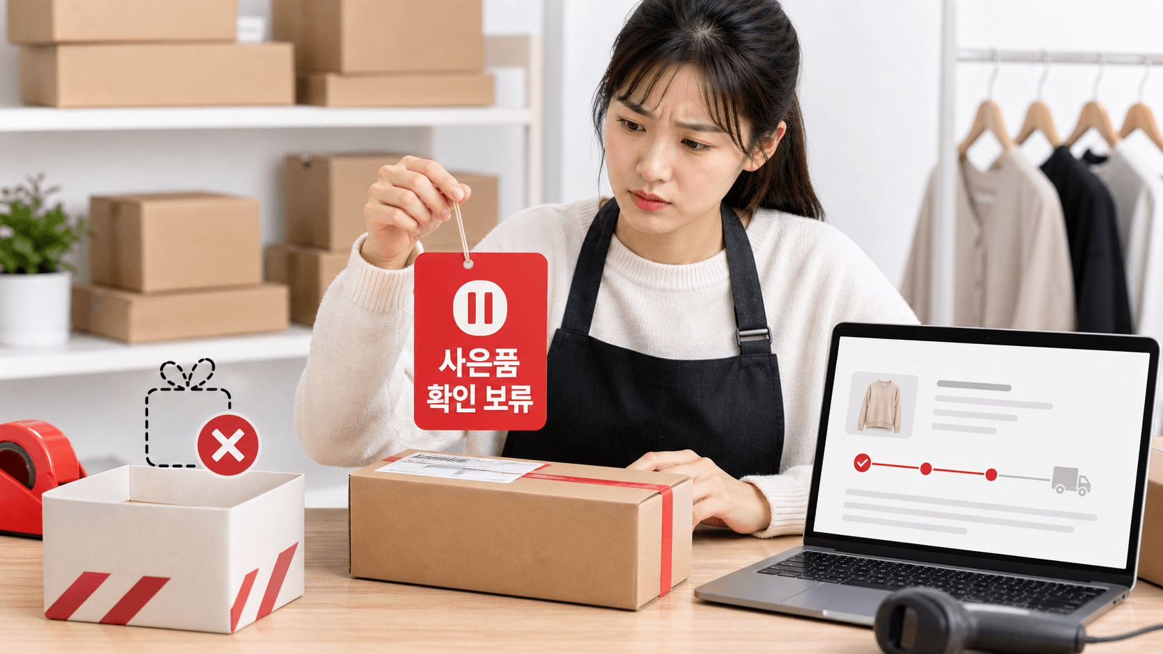 사은품 확인 보류 상황