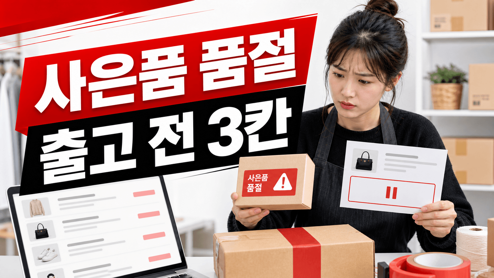 사은품 품절 주문, 본상품 보내기 전 보는 출고 3칸 대표 이미지