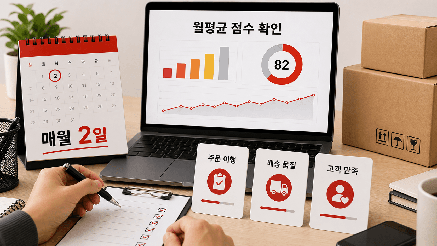 월평균 점수 확인 화면