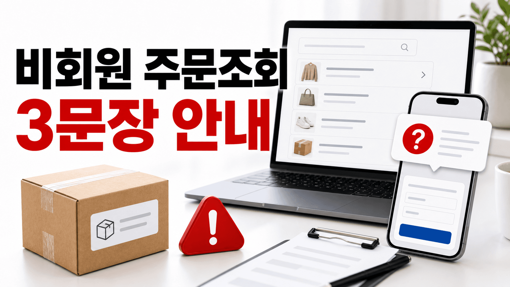비회원 고객이 주문을 못 찾을 때, 주문번호보다 먼저 보낼 3문장 대표 이미지