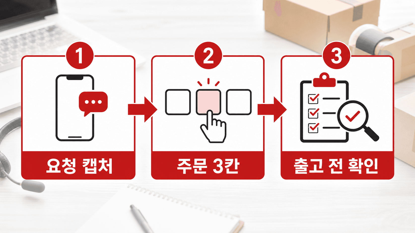 수기 주문 입력 전 요청 캡처, 주문 3칸, 출고 전 확인 흐름