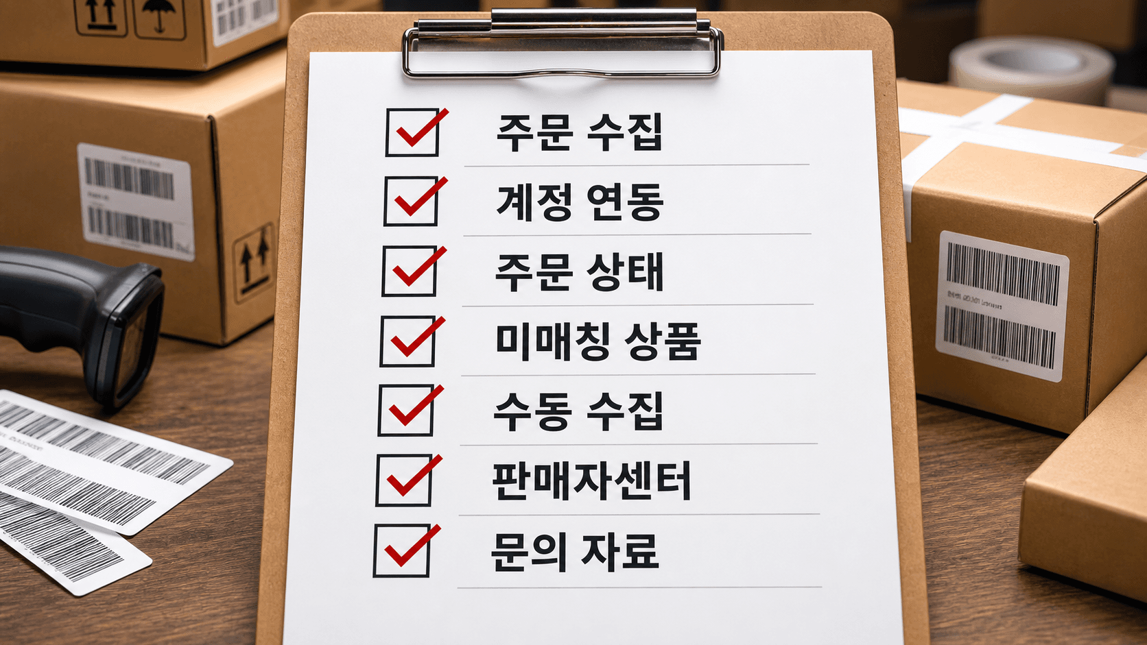 미매칭 상품과 수집 상태를 확인하는 체크리스트