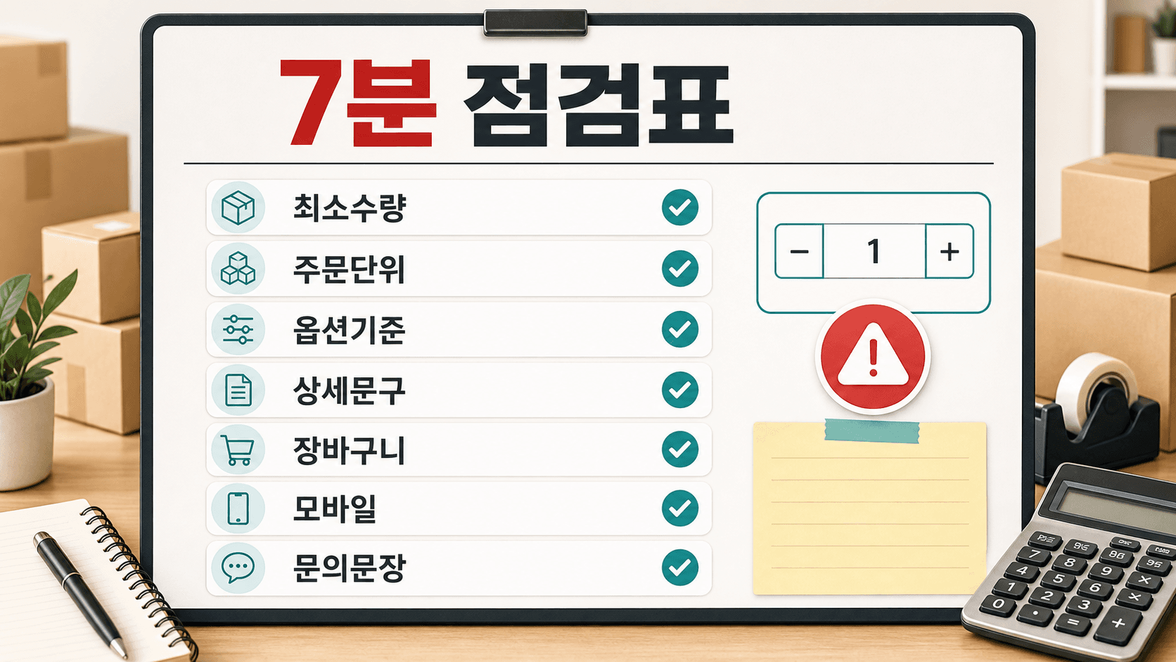 최소구매수량 상세문구를 점검하는 체크리스트