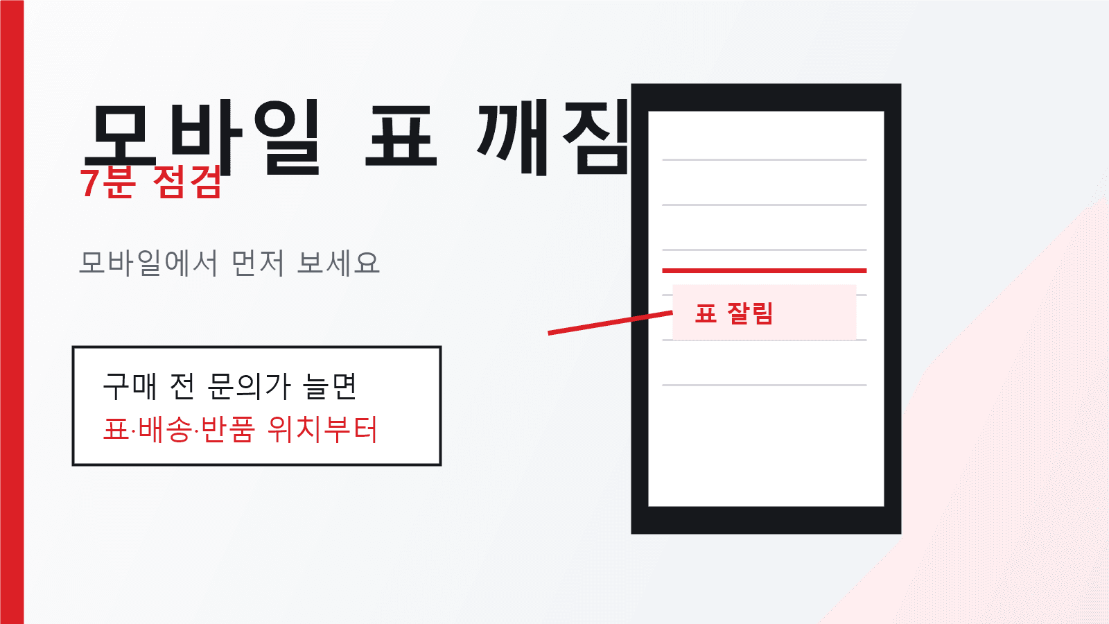 모바일 상세페이지 표가 깨질 때, 구매 전 문의 줄이는 7분 점검표