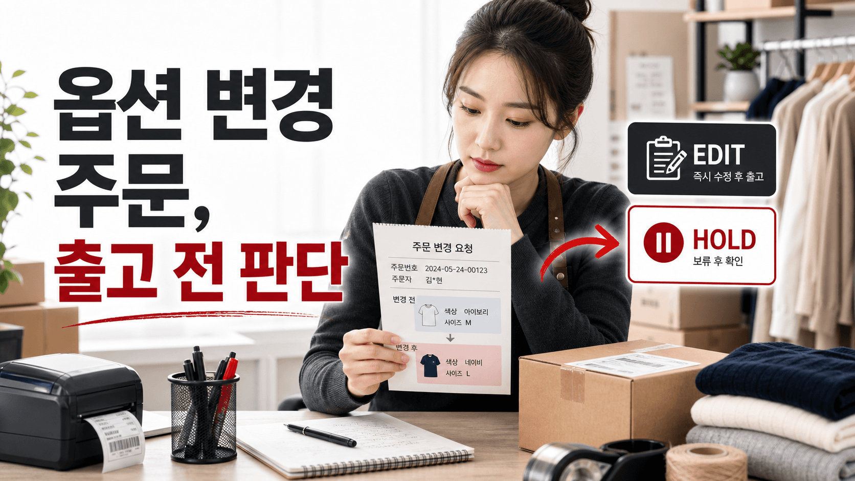 출고 전 옵션 변경, 바로 수정해도 되는 주문과 멈춰야 할 주문 대표 이미지