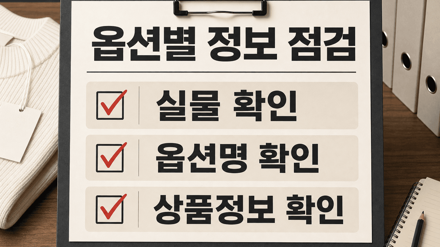 옵션별 정보 점검 체크리스트