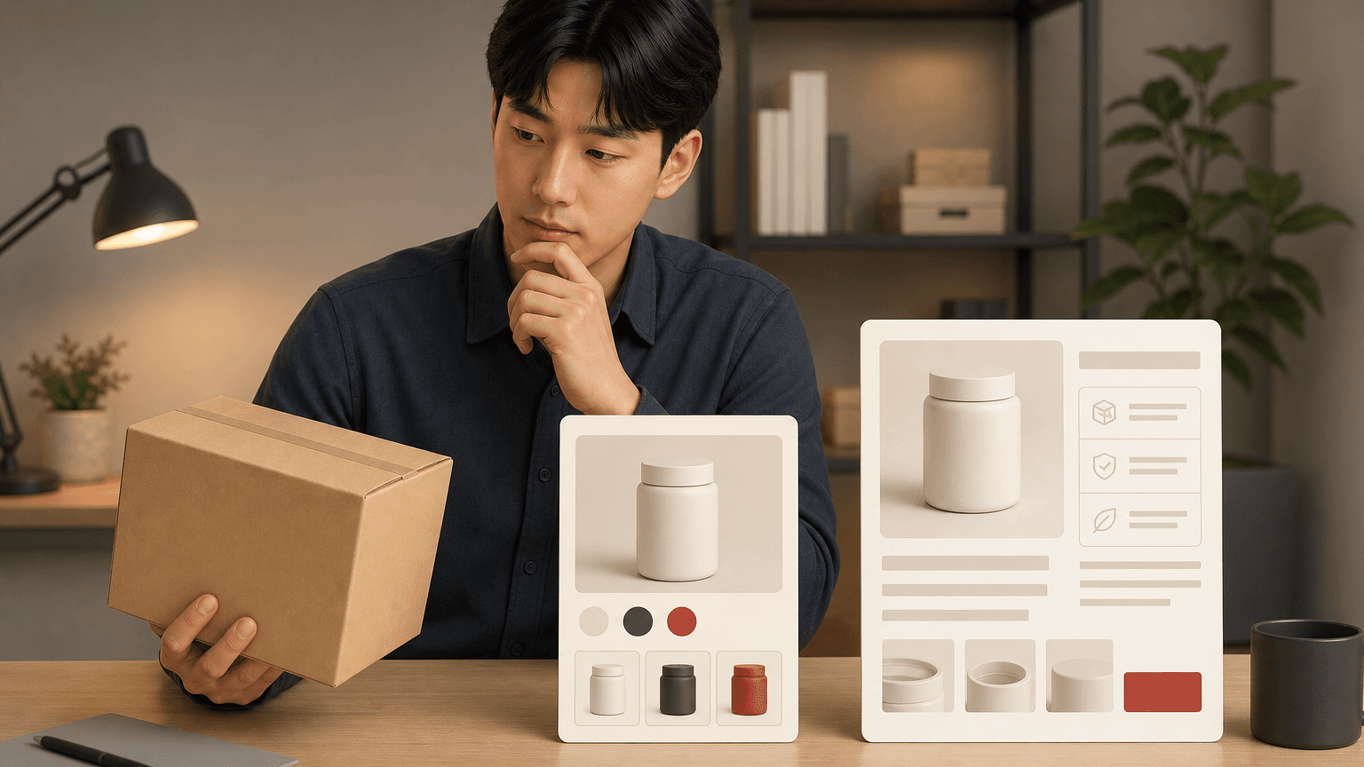 실물 상품과 선택 옵션, 상품정보를 대조하는 운영자