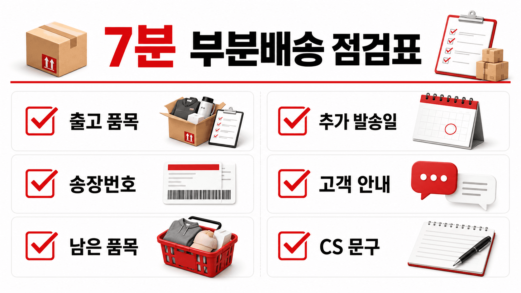 부분배송 점검표