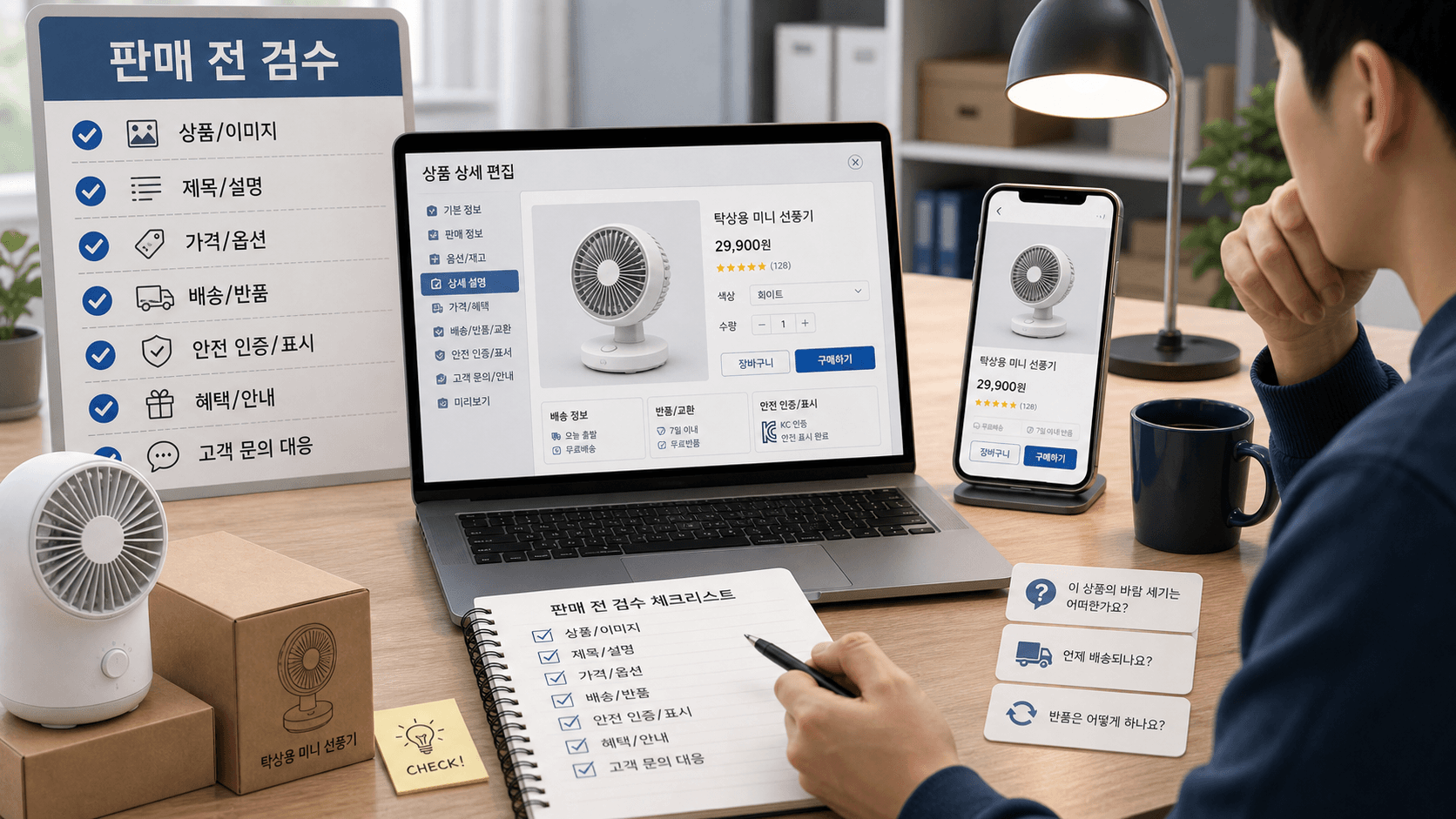 상세페이지 판매 전 검수 상황