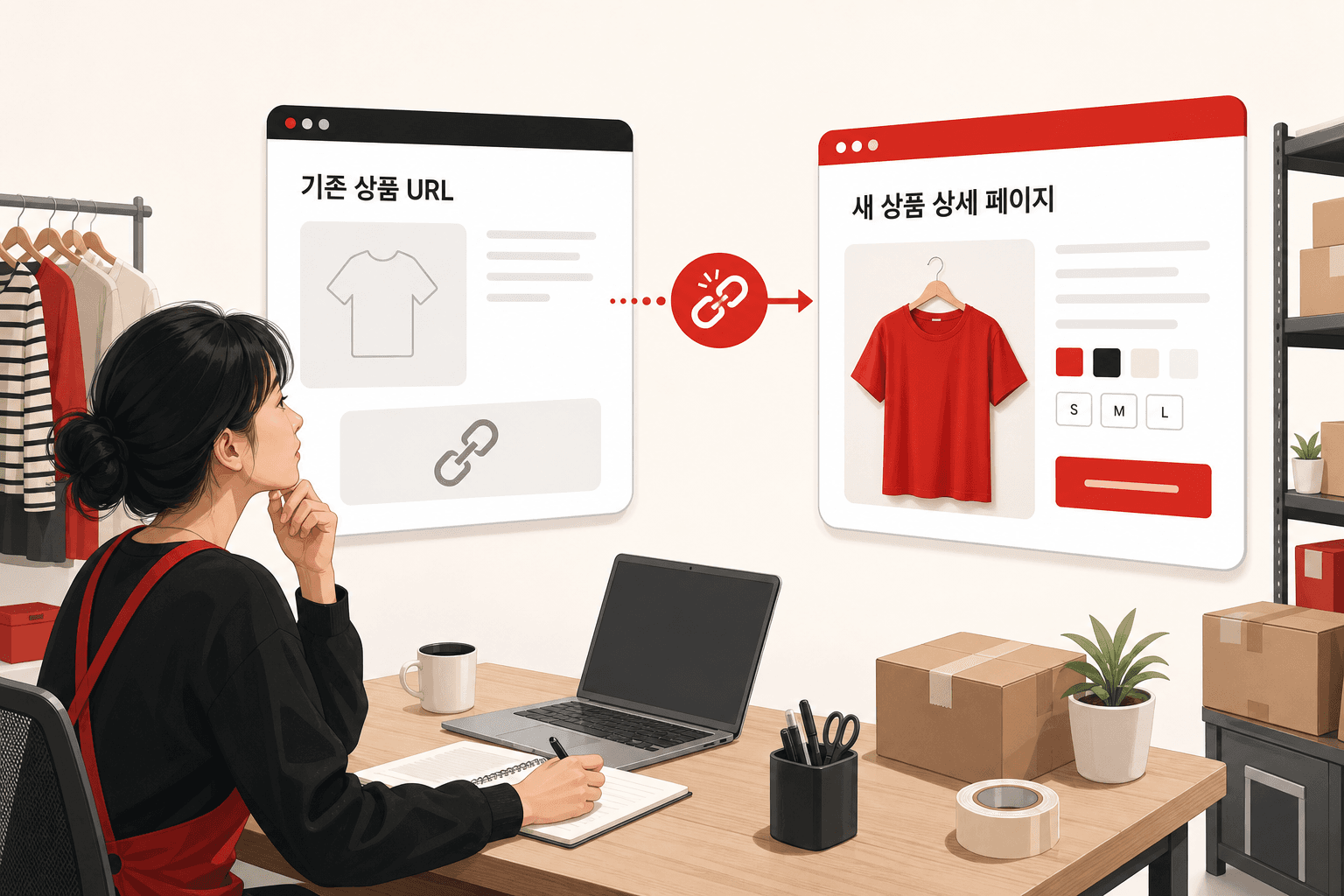 기존 URL과 새 랜딩페이지를 비교하는 판매자