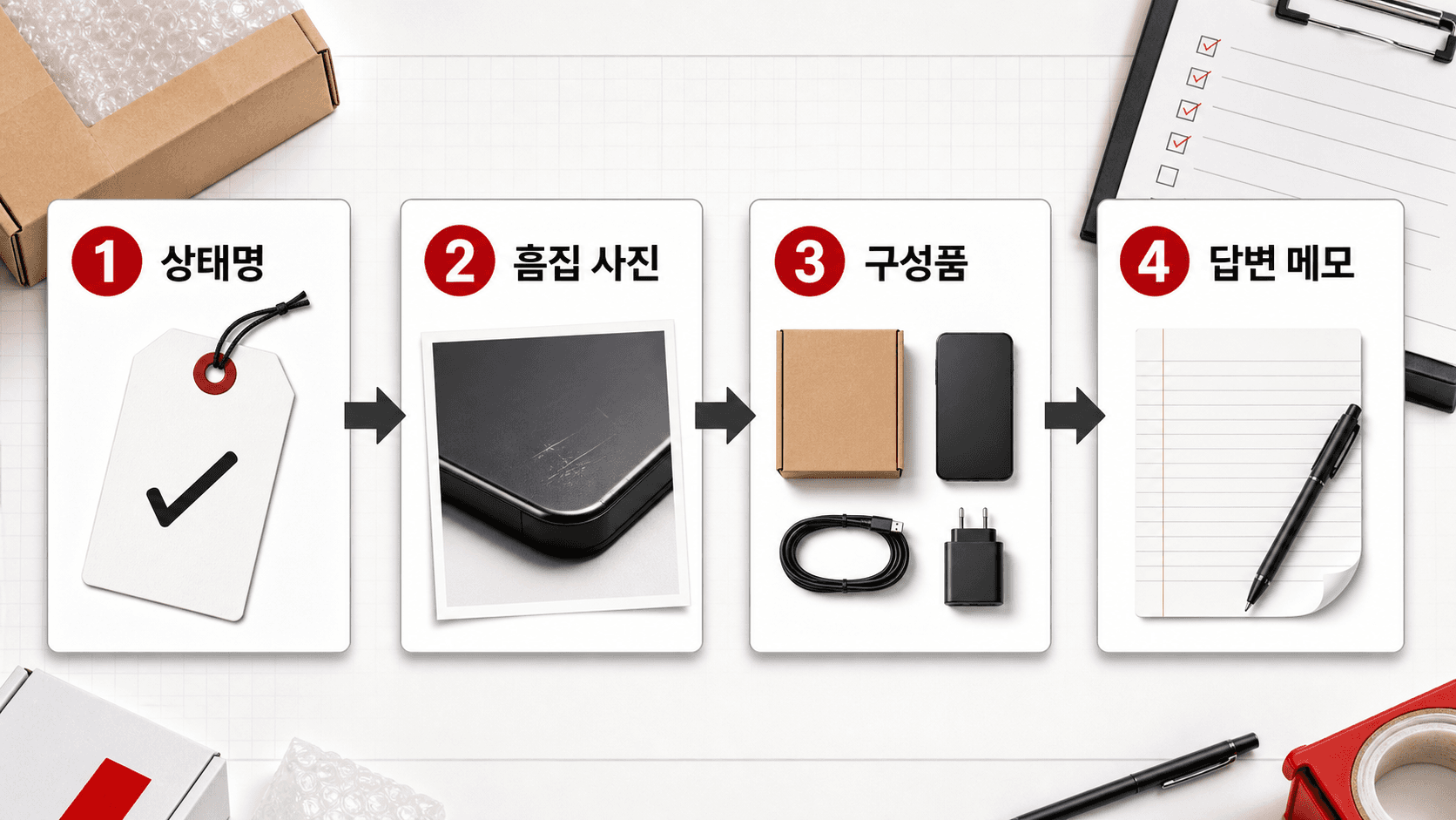 리퍼 상품 첫 화면 4칸 흐름