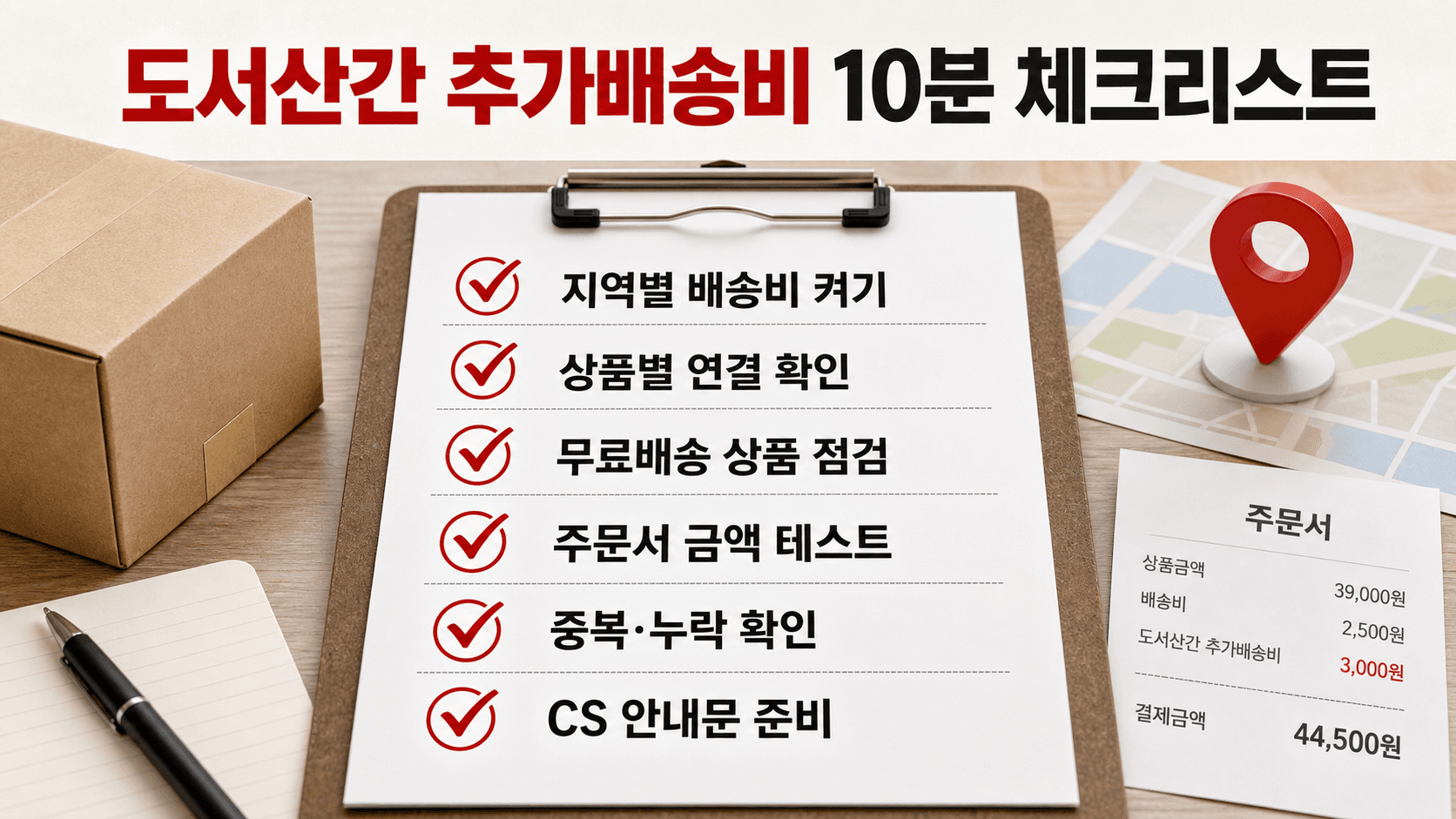 도서산간 추가배송비 10분 체크리스트