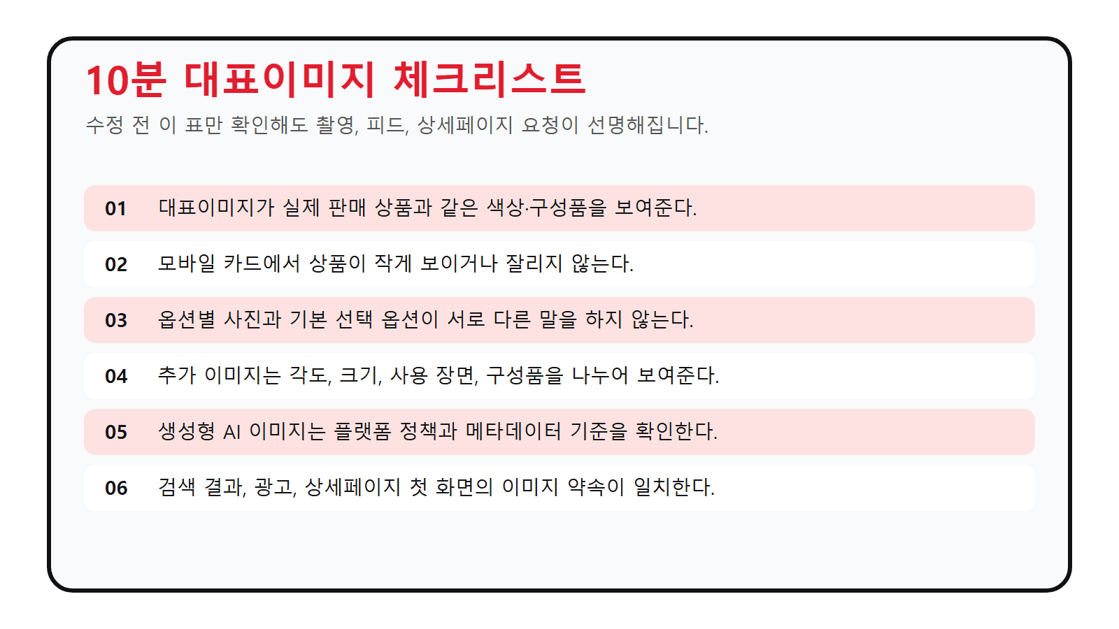 10분 대표이미지 체크리스트
