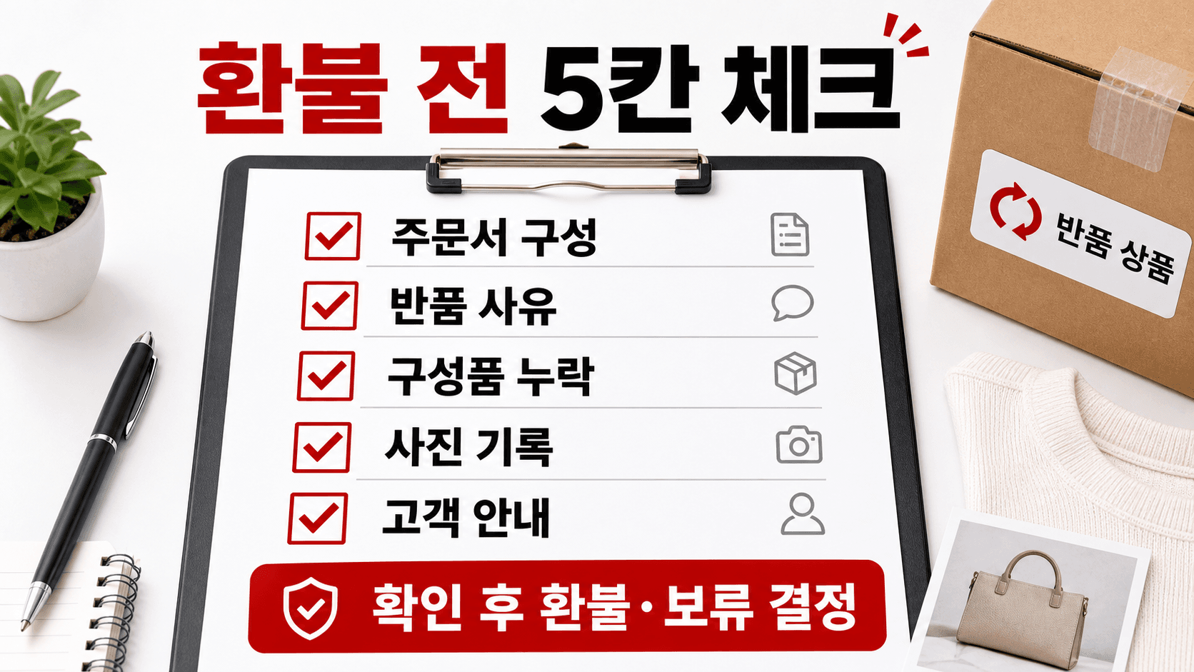 환불 전 5칸 체크리스트
