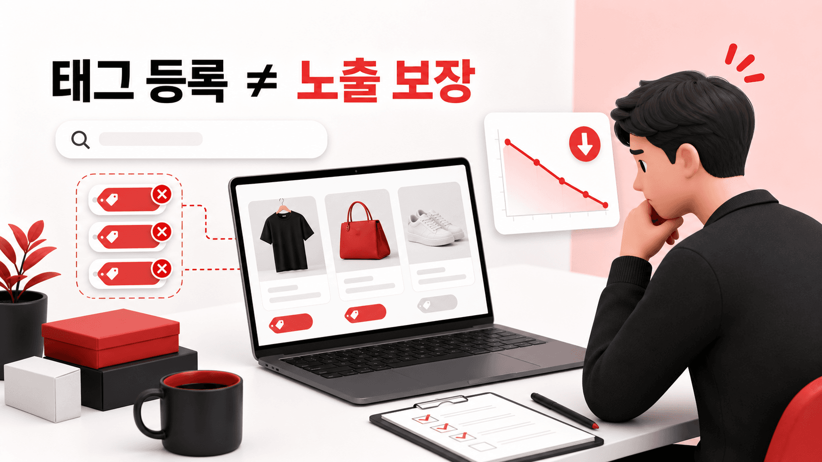 태그 등록은 노출 보장이 아니라는 상황 이미지