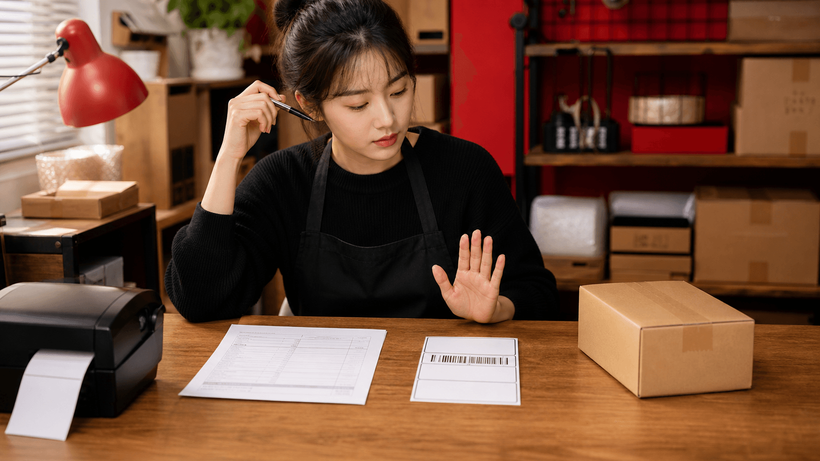 주소 변경 요청 뒤 라벨 출력과 포장 작업을 멈추고 확인하는 판매자