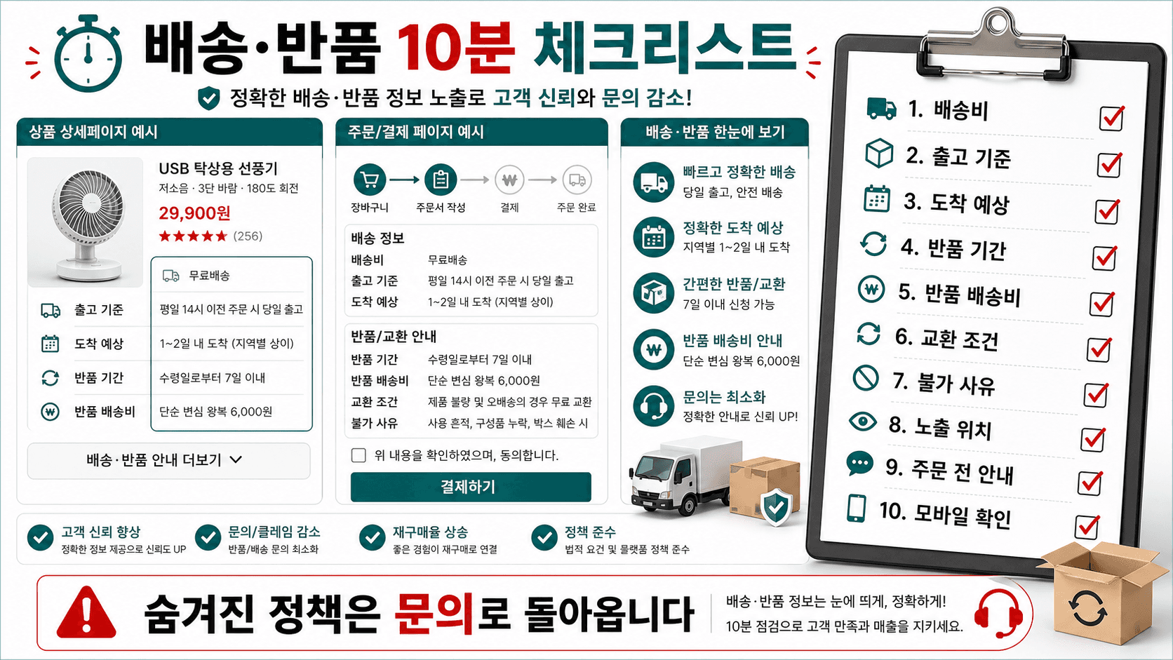 배송·반품 10분 체크리스트