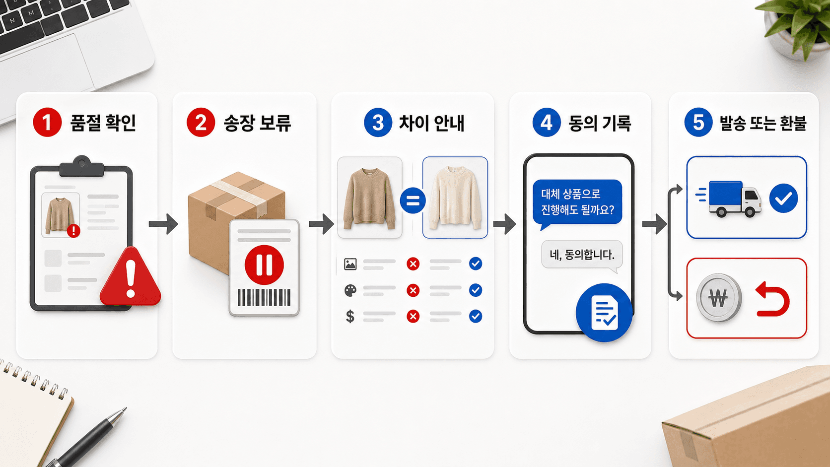 대체 발송 5단계 흐름