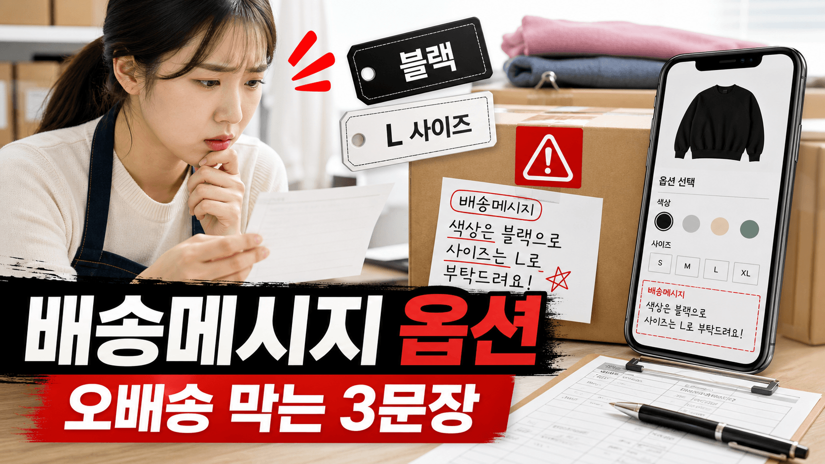 배송메시지에 옵션 남긴 주문, 오배송 막는 3문장 확인법 대표 이미지